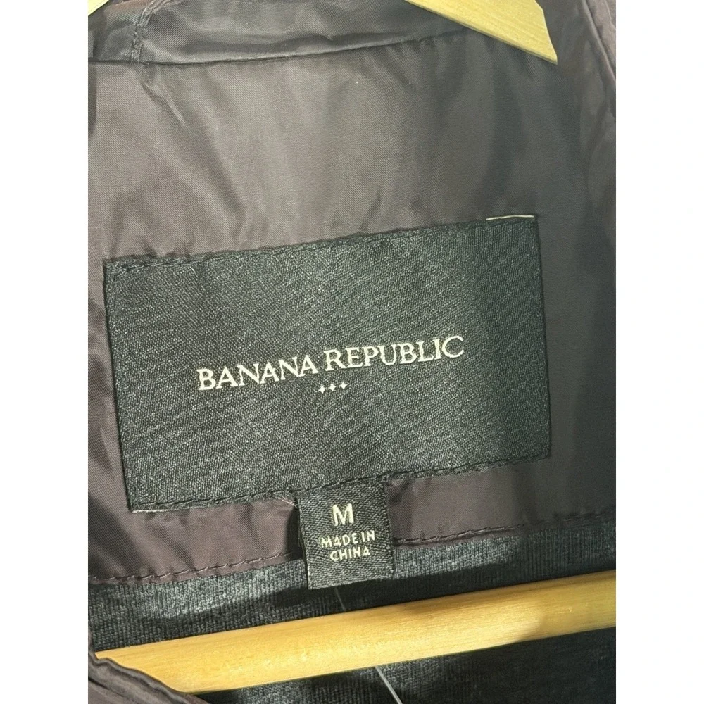 Banana Republic Mens Medium Quilted Snap Front Vest Brown NWT Lightweight